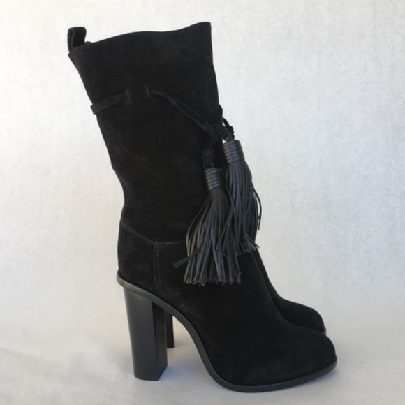 Lanvin Black Suede Tassel Boots - Picture 2 of 6